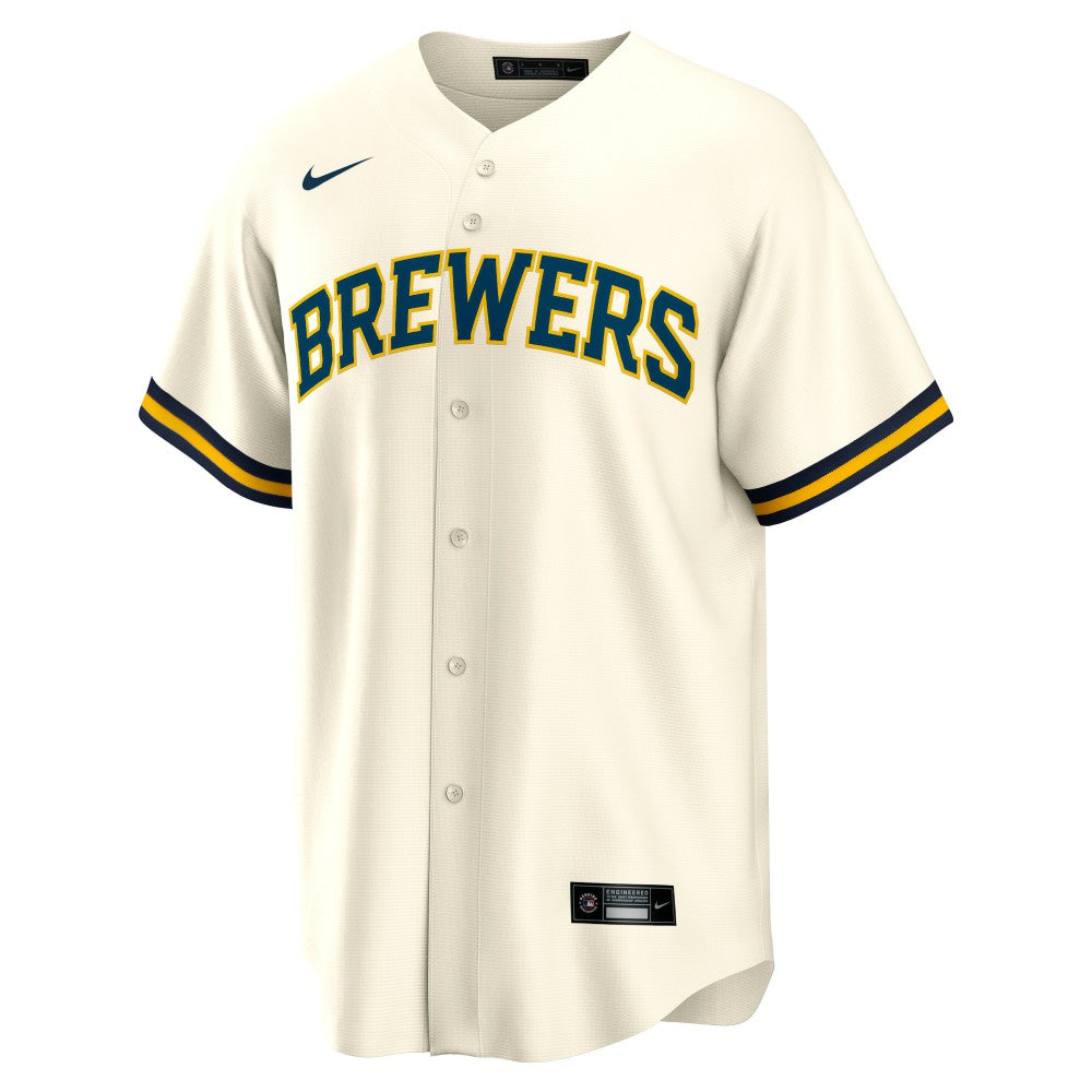 Milwaukee Brewers Nike Home Replica Team Jersey - Cream - Nike Lifestyle