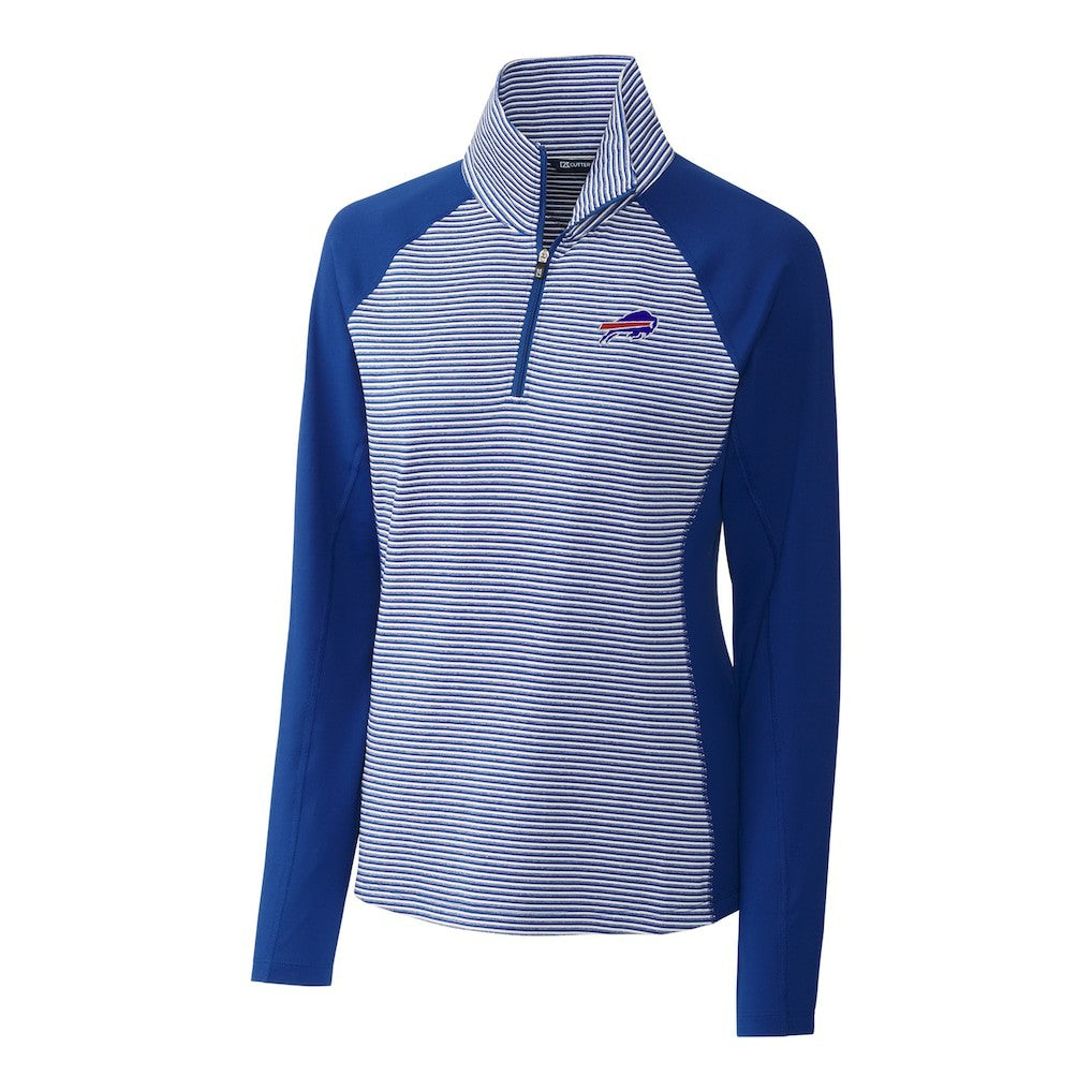 Buffalo Bills Cutter & Buck Women's Forge Tonal Stripe Half-Zip Pullover Jacket Blue