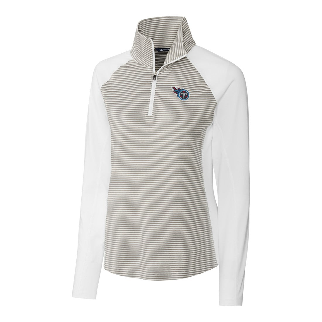 Tennessee Titans Cutter & Buck Women's Forge Tonal Stripe Half-Zip Pullover Jacket White