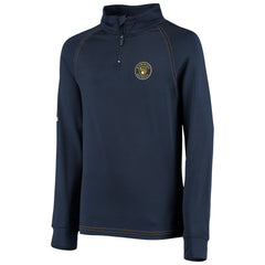 Milwaukee Brewers Stitches Youth Raglan Quarter-Zip Jacket - Navy - MLB on Sale