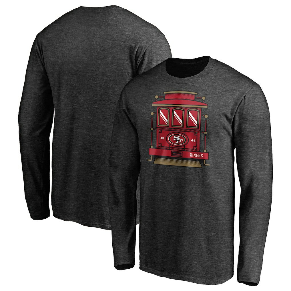 San Francisco 49ers Hometown Trolley Car Long Sleeve T-Shirt Heather Gray