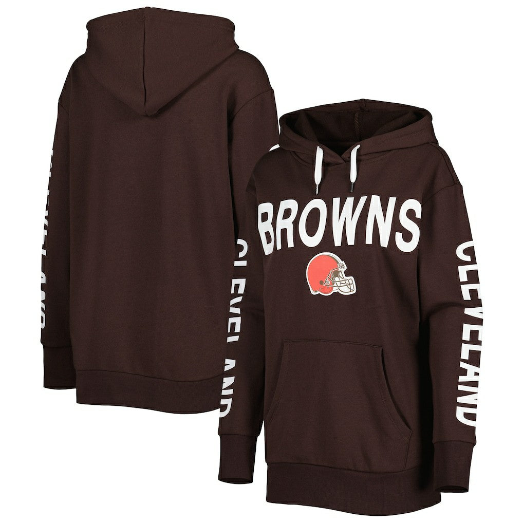 Cleveland Browns G-III 4Her by Carl Banks Women's Extra Point Pullover Hoodie Brown