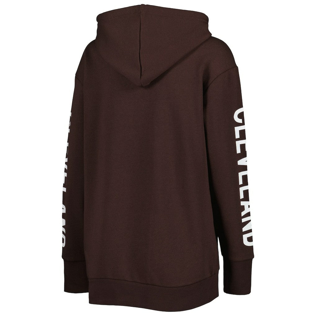Cleveland Browns G-III 4Her by Carl Banks Women's Extra Point Pullover Hoodie Brown