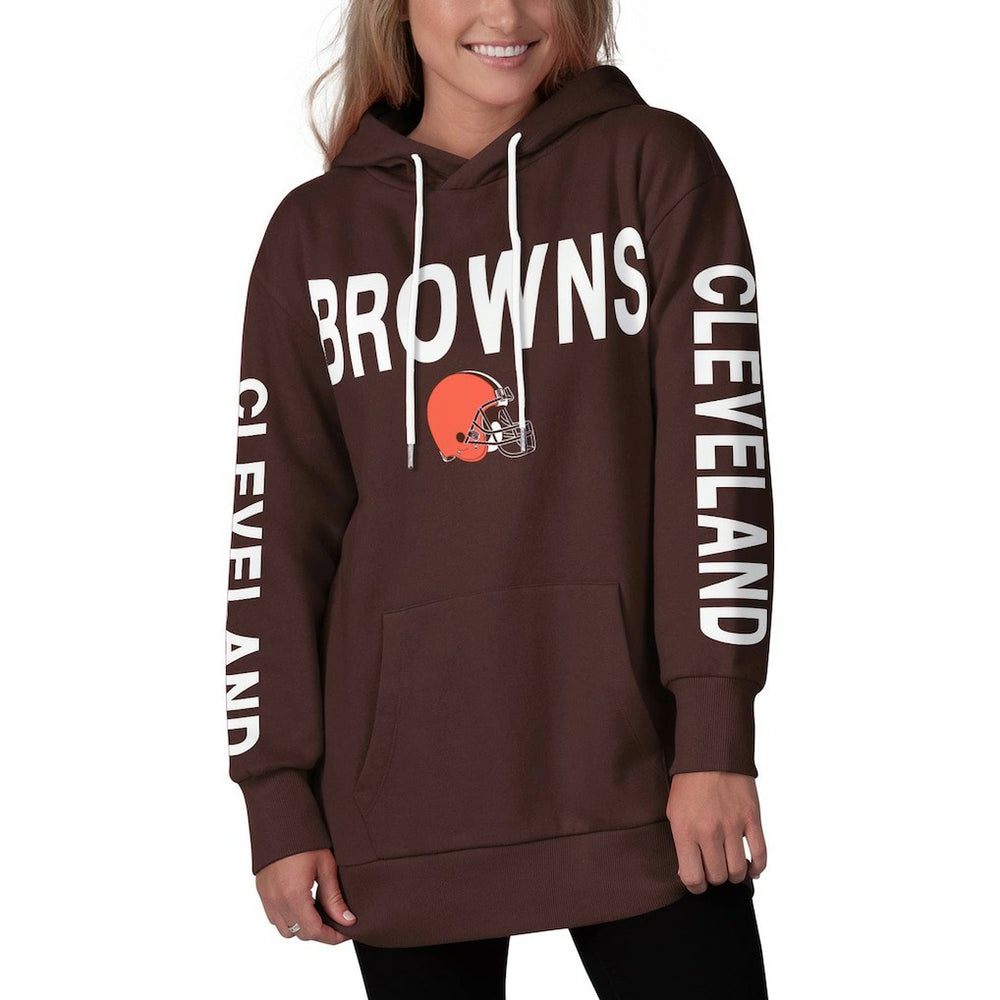 Cleveland Browns G-III 4Her by Carl Banks Women's Extra Point Pullover Hoodie Brown