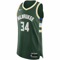 Giannis Antetokounmpo Milwaukee Bucks Authentic Jersey Icon Edition Hunter Green | Nike