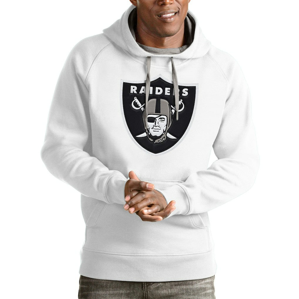 Las Vegas Raiders Antigua Victory Pullover Hoodie White