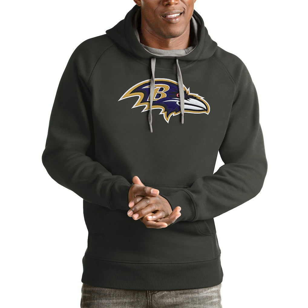 Baltimore Ravens Antigua Victory Pullover Hoodie Charcoal