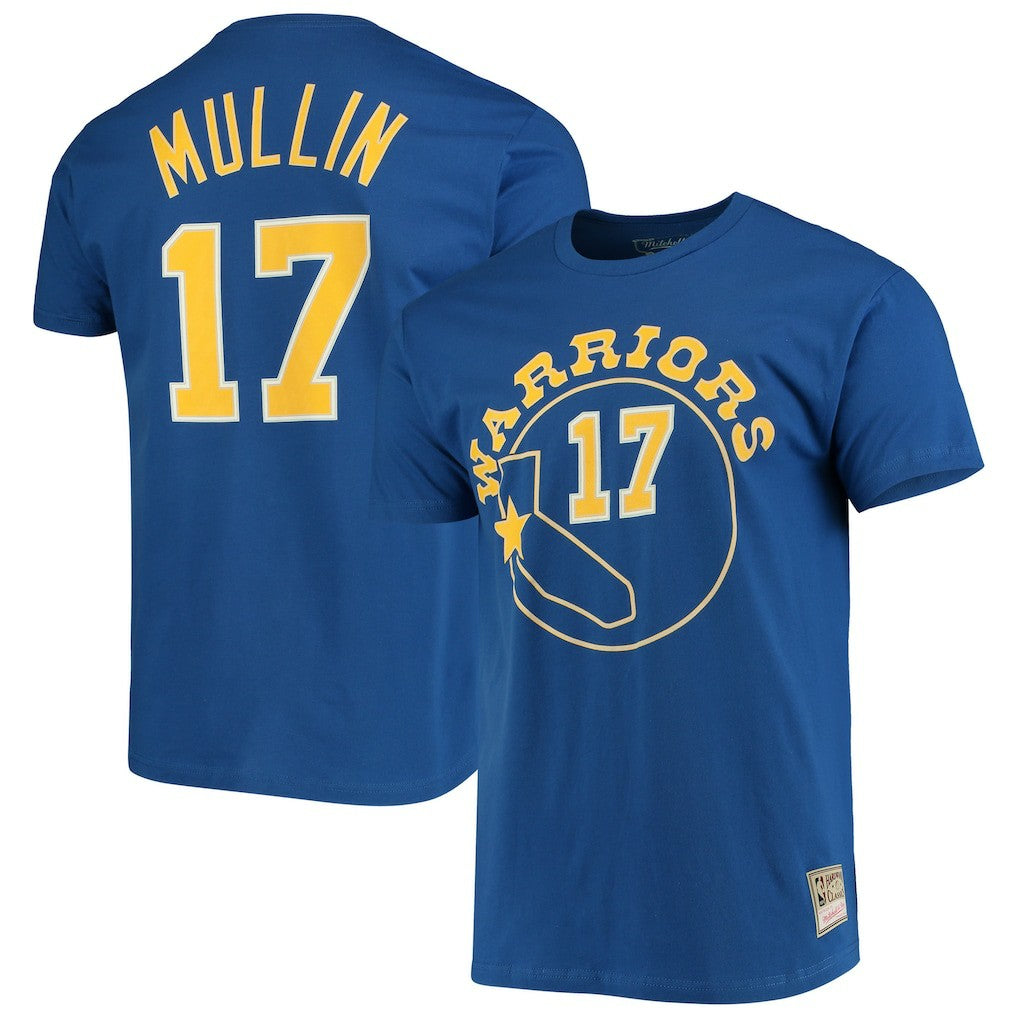 Chris Mullin Golden State Warriors Hardwood Classics Name & Number Team T-Shirt for sale Royal | Mitchell & Ness outlet