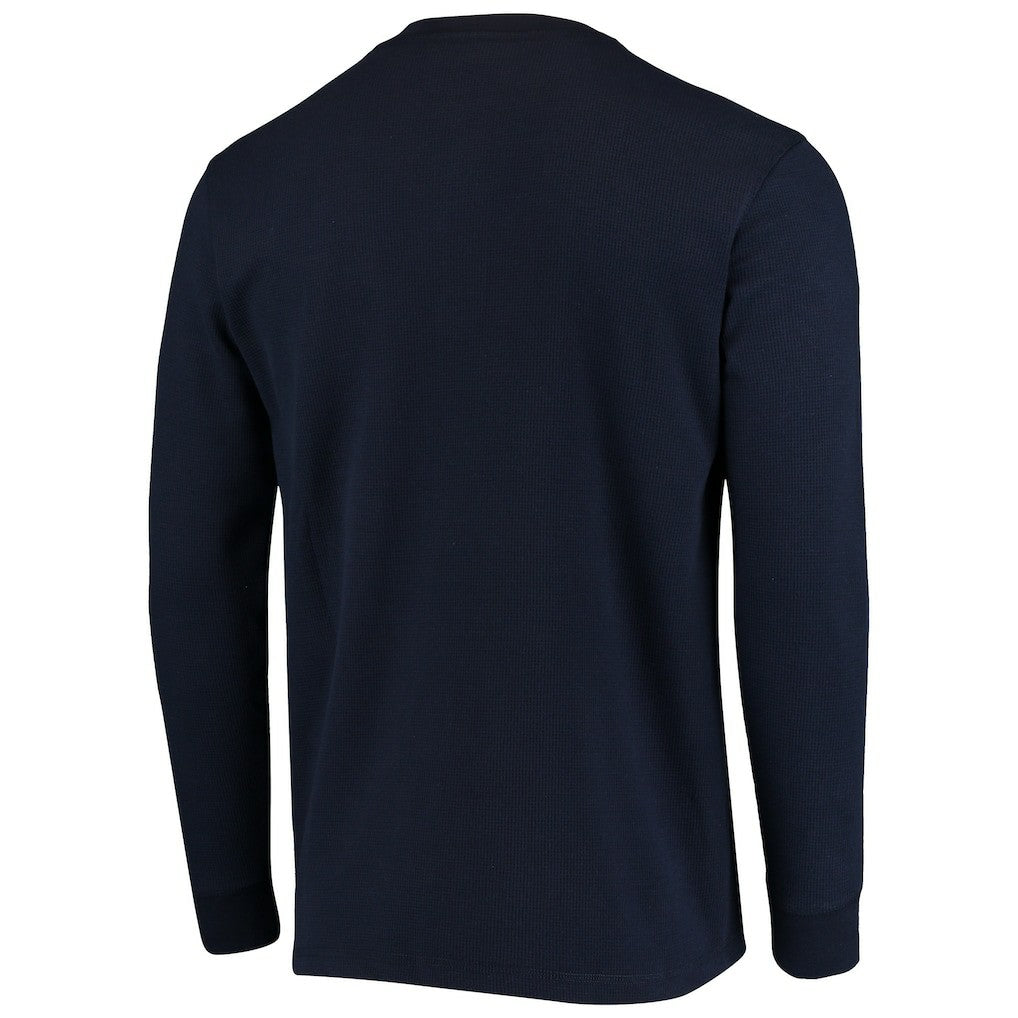 New England Patriots Dunbrooke Logo Maverick Thermal Henley Long Sleeve T-Shirt Navy