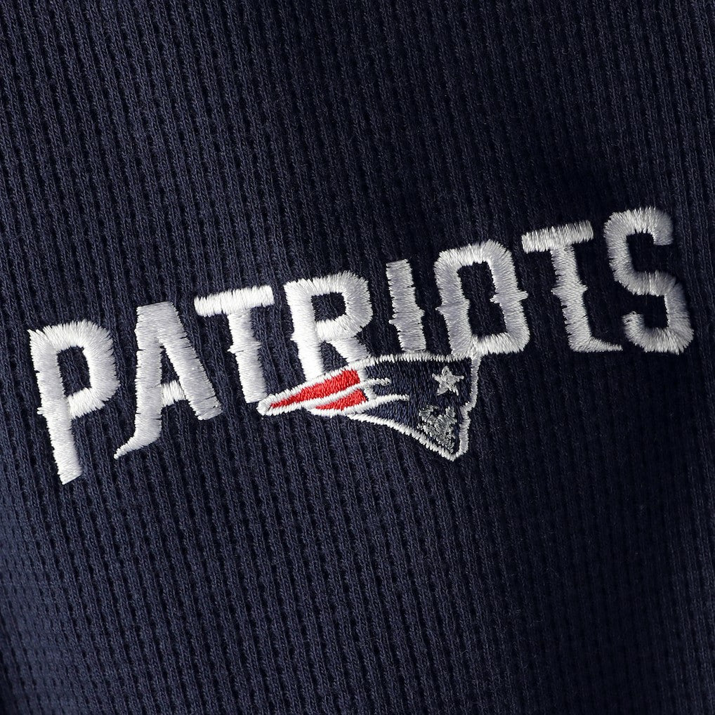 New England Patriots Dunbrooke Logo Maverick Thermal Henley Long Sleeve T-Shirt Navy