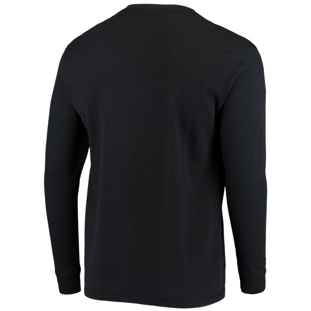 New Orleans Saints Dunbrooke Logo Maverick Thermal Henley Long Sleeve T-Shirt Black
