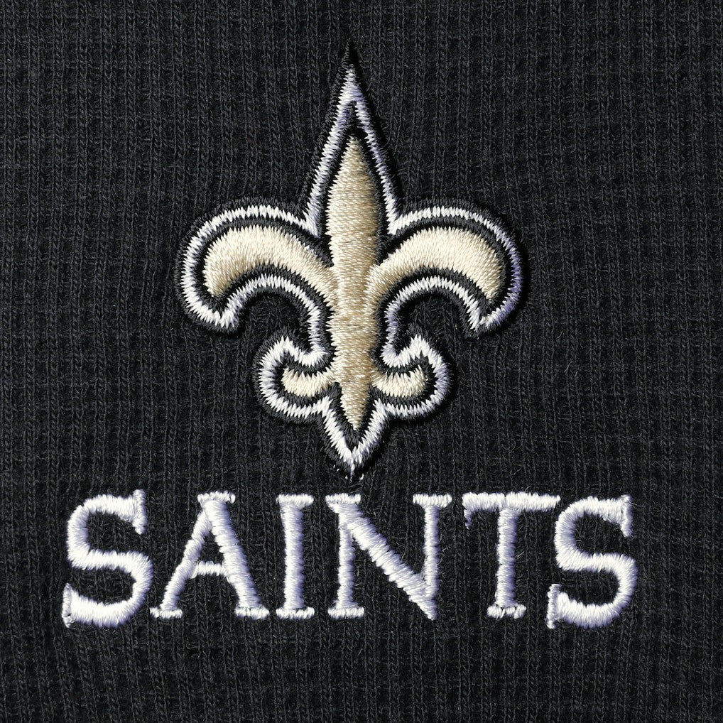 New Orleans Saints Dunbrooke Logo Maverick Thermal Henley Long Sleeve T-Shirt Black