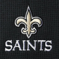 New Orleans Saints Dunbrooke Logo Maverick Thermal Henley Long Sleeve T-Shirt Black