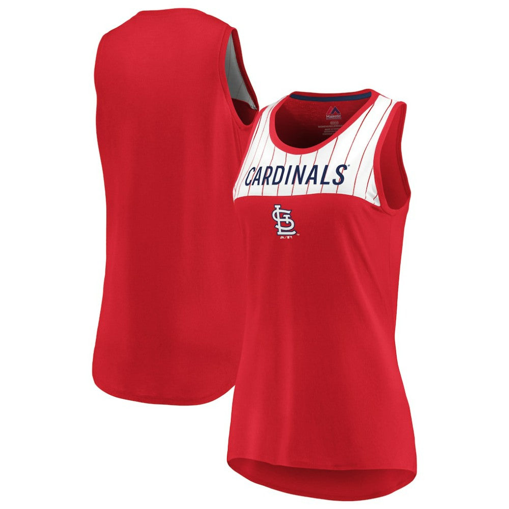St. Louis Cardinals Majestic Women's Break From Tradition Tank Top  - Red - MLB Discount