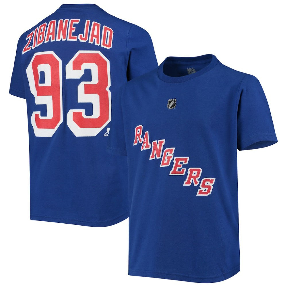 Mika Zibanejad New York Rangers Youth Player Name & Number T-Shirt - Blue - NHL 3789171