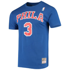 Allen Iverson Philadelphia 76ers Hardwood Classics Name & Number Player T-Shirt Royal | Mitchell & Ness Near Me