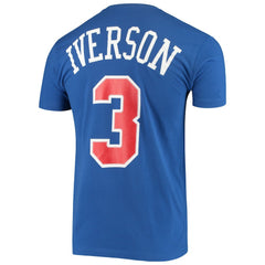 Allen Iverson Philadelphia 76ers Hardwood Classics Name & Number Player T-Shirt Royal | Mitchell & Ness Near Me