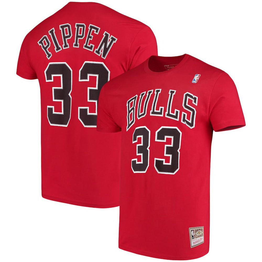 Scottie Pippen Chicago Bulls Hardwood Classics Name & Number Player T-Shirt for sale Red | Mitchell & Ness for sale