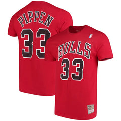 Scottie Pippen Chicago Bulls Hardwood Classics Name & Number Player T-Shirt for sale Red | Mitchell & Ness for sale