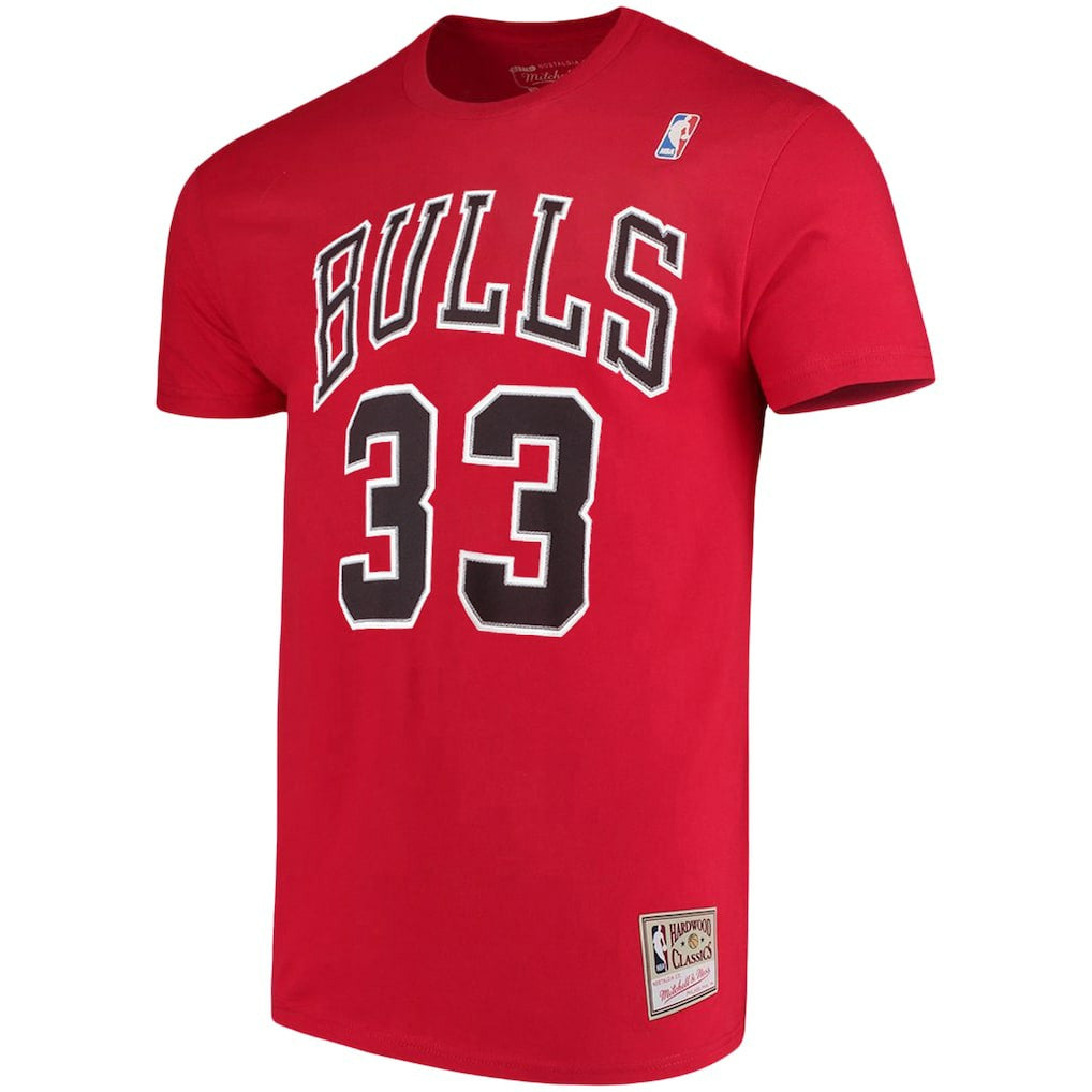 Scottie Pippen Chicago Bulls Hardwood Classics Name & Number Player T-Shirt for sale Red | Mitchell & Ness for sale