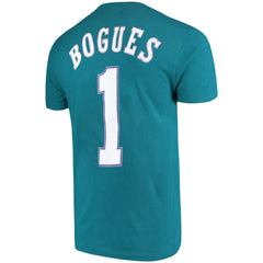 Muggsy Bogues Charlotte Hornets Hardwood Classics Name & Number Player T-Shirt Teal | Mitchell & Ness