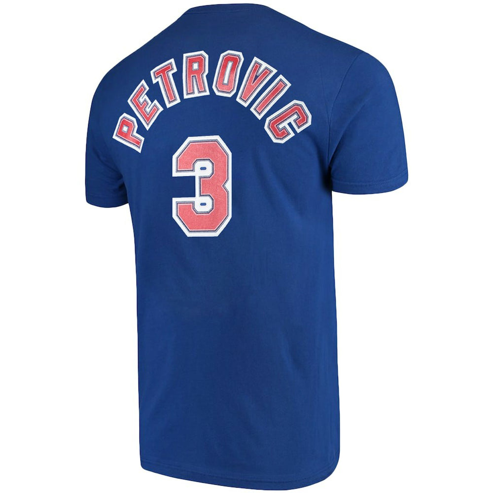 Drazen Petrovic Brooklyn Nets Hardwood Classics Name & Number Player T-Shirt Royal | Mitchell & Ness Lifestyle