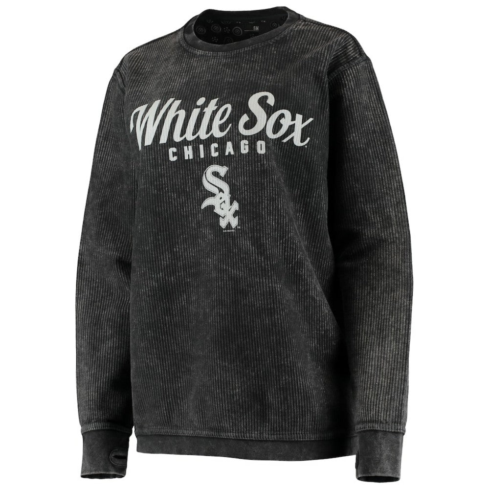 Chicago White Sox G-III 4Her by Carl Banks Women's Comfy Cord Pullover Sweatshirt - Black - MLB Lifestyle