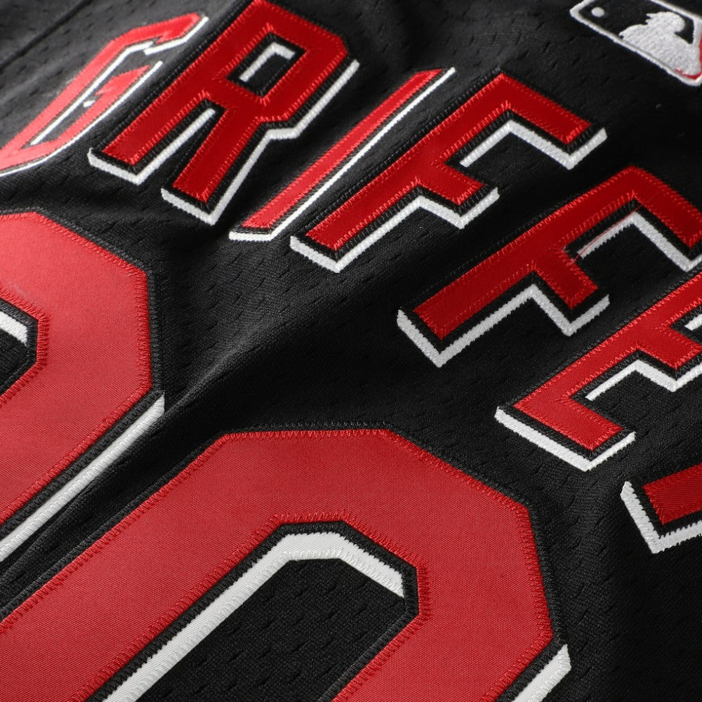 Ken Griffey Jr. Cincinnati Reds Mitchell & Ness Cooperstown Collection Mesh Batting Practice Button-Up Jersey - Black - Mitchell & Ness Online