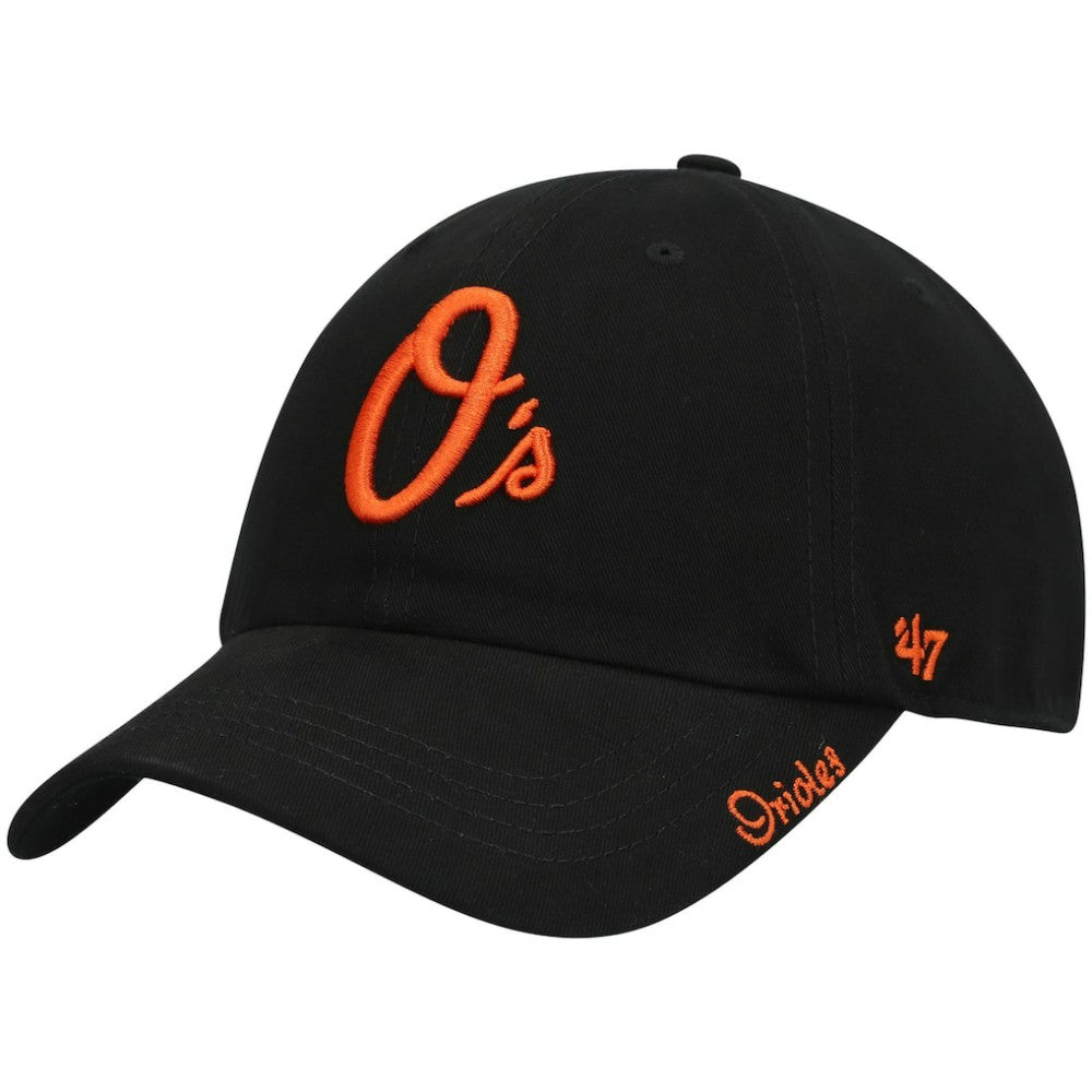 Baltimore Orioles '47 Women's Team Miata Clean Up Adjustable Hat - Black - 47 brand on Sale
