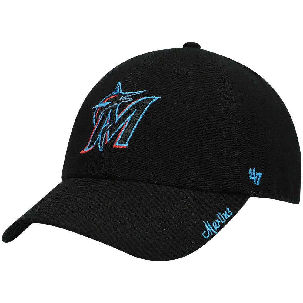 Miami Marlins '47 Women's Team Miata Clean Up Adjustable Hat - Black - 47 brand Online
