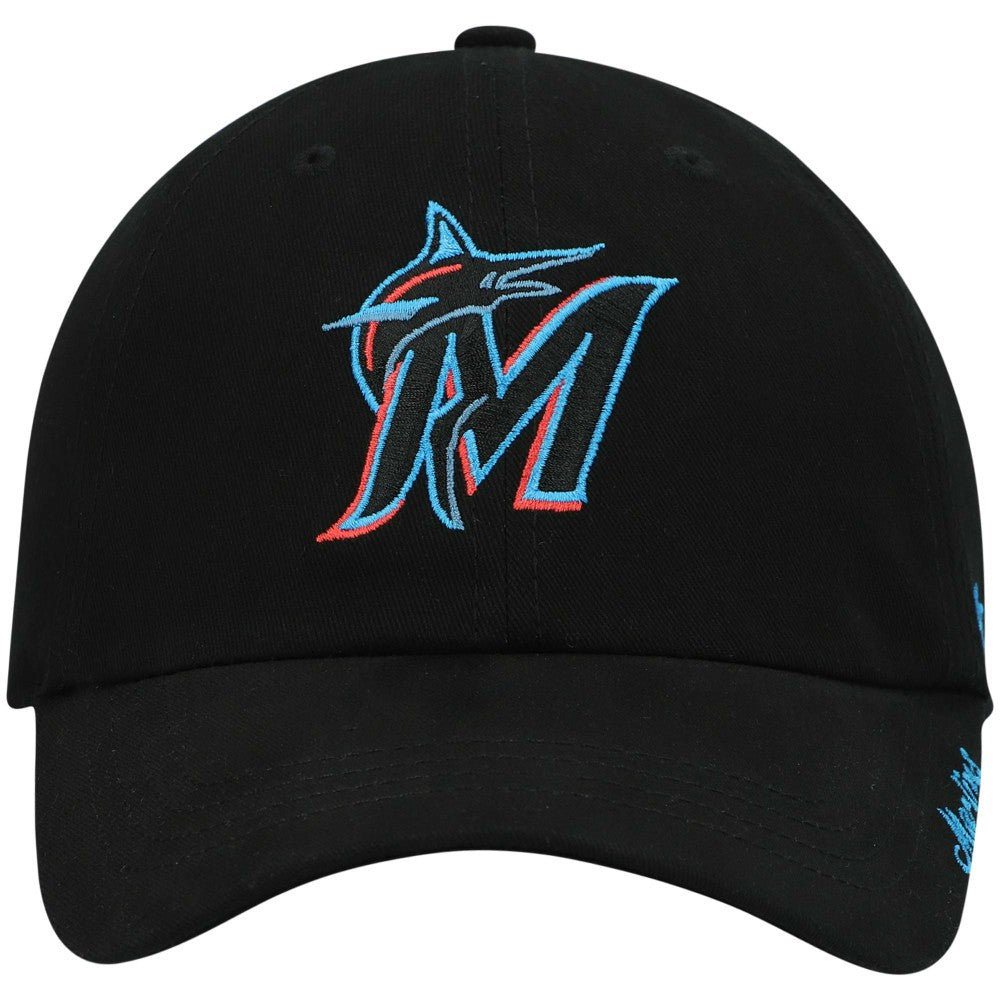 Miami Marlins '47 Women's Team Miata Clean Up Adjustable Hat - Black - 47 brand Online