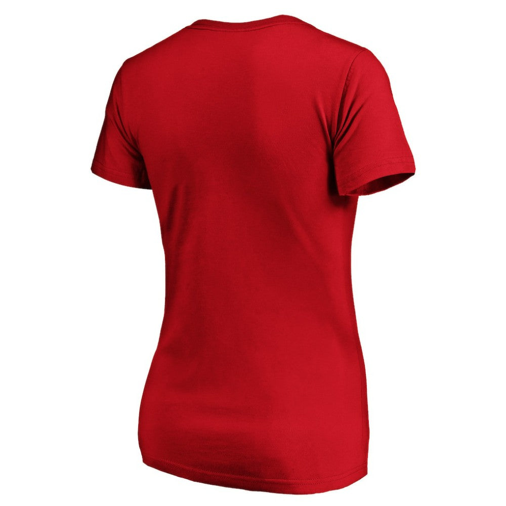 Atlanta Braves Fanatics Women's Core Official Logo V-Neck T-Shirt - Red - Fanatics Lifestyle