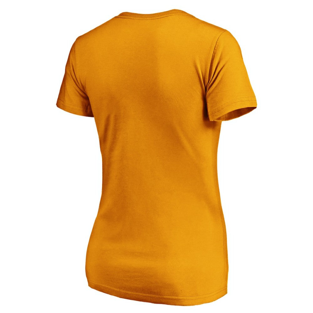 Nashville Predators Fanatics Women's Primary Logo V-Neck T-Shirt - Gold - NHL 3805915