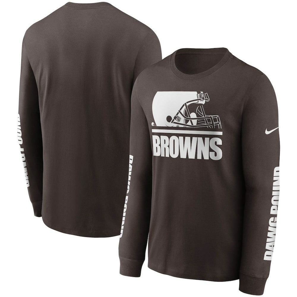 Nike Cleveland Browns Split Local Long Sleeve T-Shirt Brown