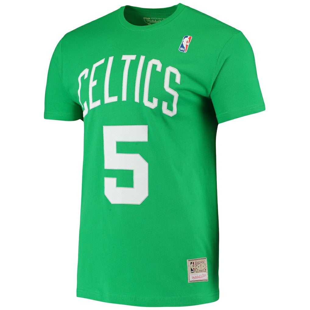 Kevin Garnett Boston Celtics Hardwood Classics Stitch Name & Number T-Shirt Kelly Green | Mitchell & Ness US