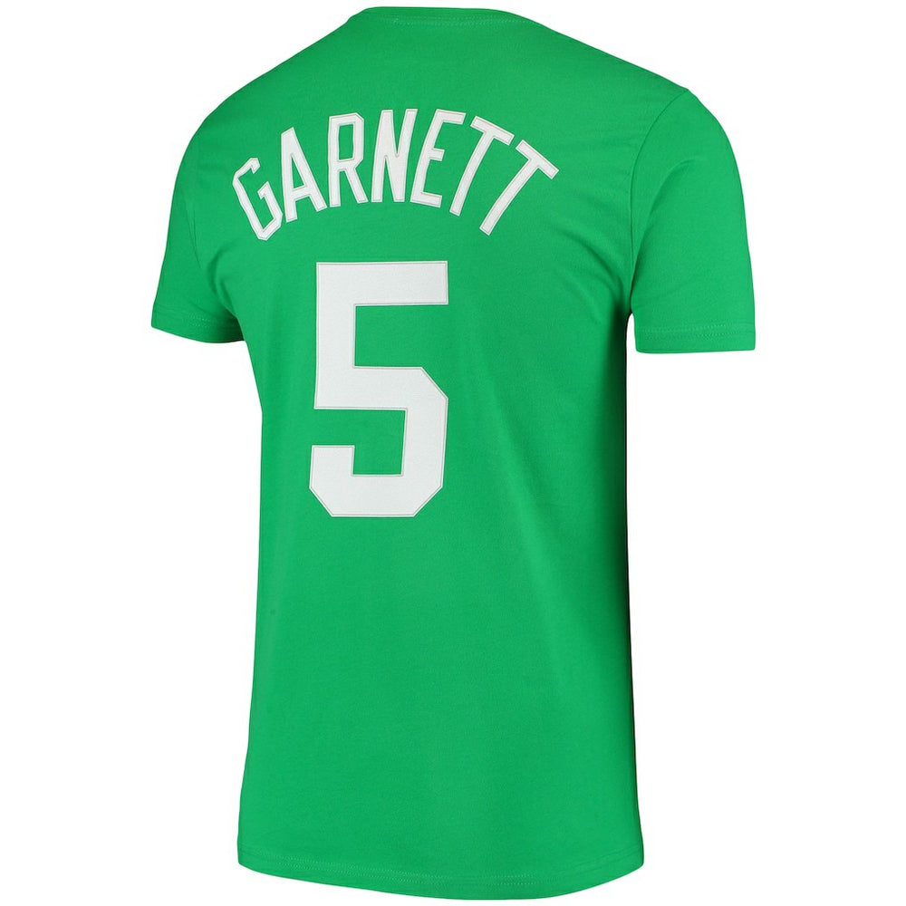 Kevin Garnett Boston Celtics Hardwood Classics Stitch Name & Number T-Shirt Kelly Green | Mitchell & Ness US