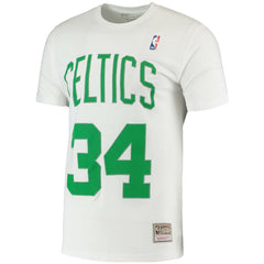 Paul Pierce Boston Celtics Hardwood Classics Stitch Name & Number T-Shirt White | Mitchell & Ness discount