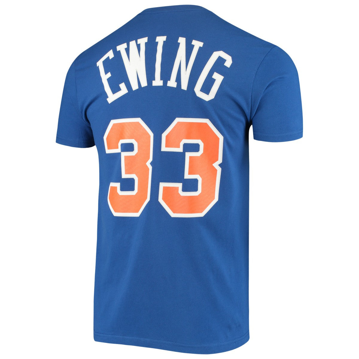 Patrick Ewing New York Knicks Hardwood Classics Stitch Name & Number T-Shirt Blue | Mitchell & Ness outlet