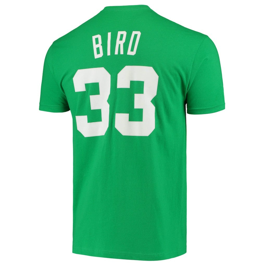 Larry Bird Boston Celtics Hardwood Classics Stitch Name & Number T-Shirt Kelly Green | Mitchell & Ness online