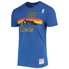 Dikembe Mutombo Denver Nuggets Hardwood Classics Stitch Name & Number T-Shirt for sale Royal | Mitchell & Ness