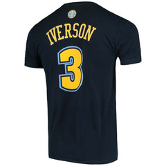 Allen Iverson Denver Nuggets Hardwood Classics Stitch Name & Number T-Shirt for sale Navy | Mitchell & Ness Near Me