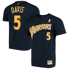 Baron Davis Golden State Warriors Hardwood Classics Stitch Name & Number T-Shirt for sale Navy | Mitchell & Ness Near Me