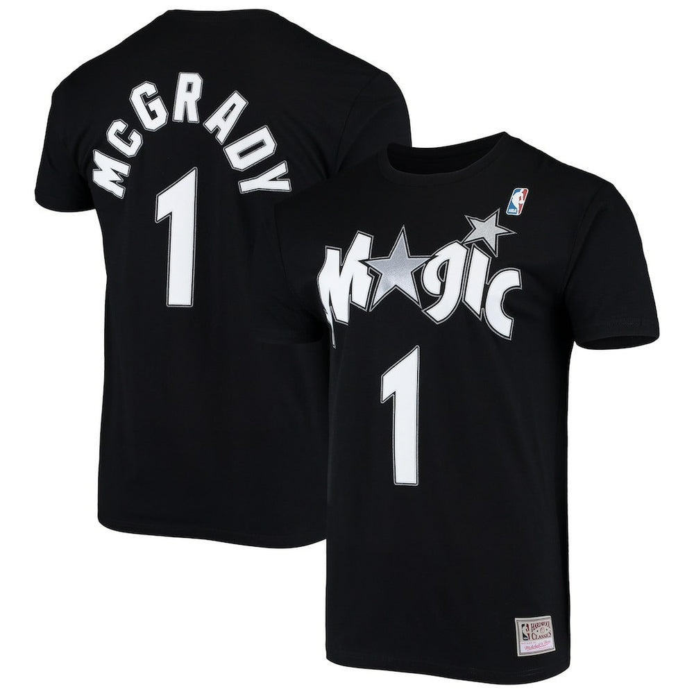 Tracy McGrady Orlando Magic Hardwood Classics Stitch Name & Number T-Shirt Black | Mitchell & Ness outlet