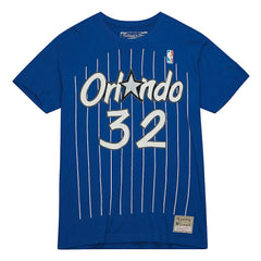Shaquille O'Neal Orlando Magic Hardwood Classics Stitch Name & Number T-Shirt Blue | Mitchell & Ness Near Me