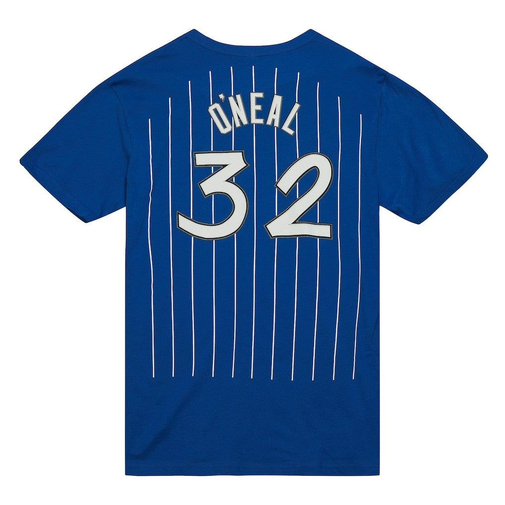 Shaquille O'Neal Orlando Magic Hardwood Classics Stitch Name & Number T-Shirt Blue | Mitchell & Ness Near Me