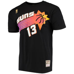Steve Nash Phoenix Suns Hardwood Classics Stitch Name & Number T-Shirt Black | Mitchell & Ness Lifestyle