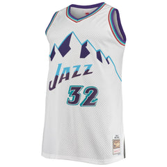 Karl Malone Utah Jazz 1996/97 Big & Tall Hardwood Classics Swingman Jersey White | Mitchell & Ness US