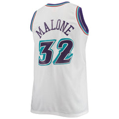 Karl Malone Utah Jazz 1996/97 Big & Tall Hardwood Classics Swingman Jersey White | Mitchell & Ness US
