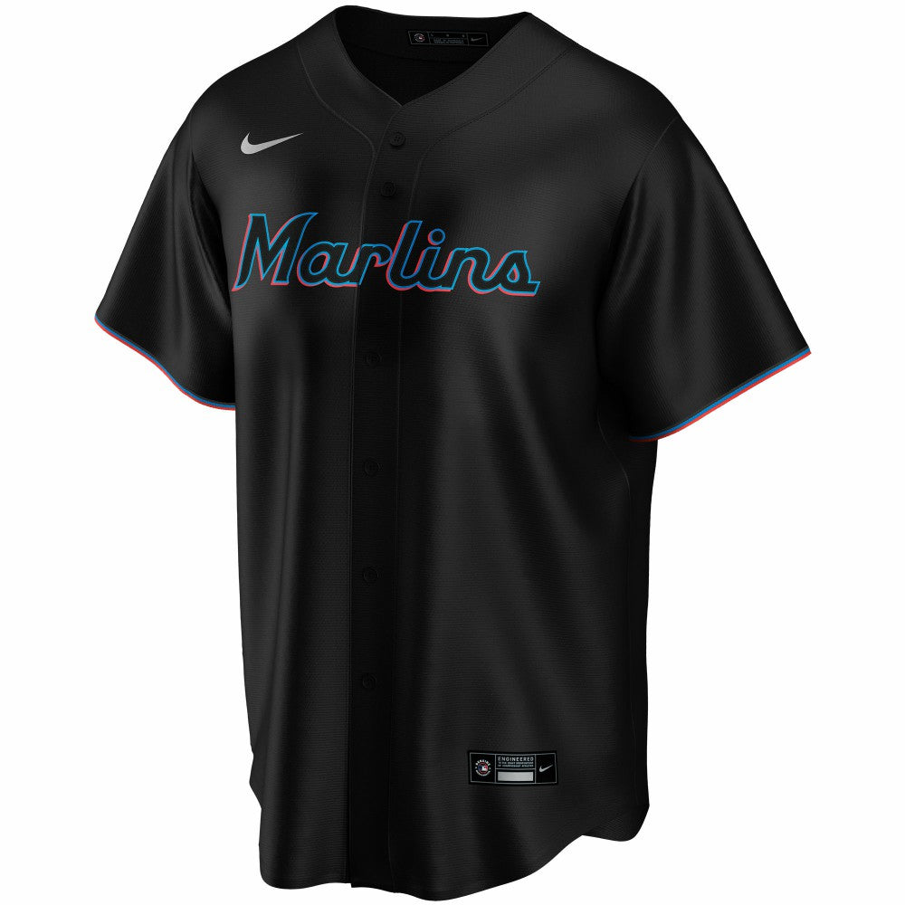 Miami Marlins Nike Alternate Replica Custom Jersey - Black - Nike Discount
