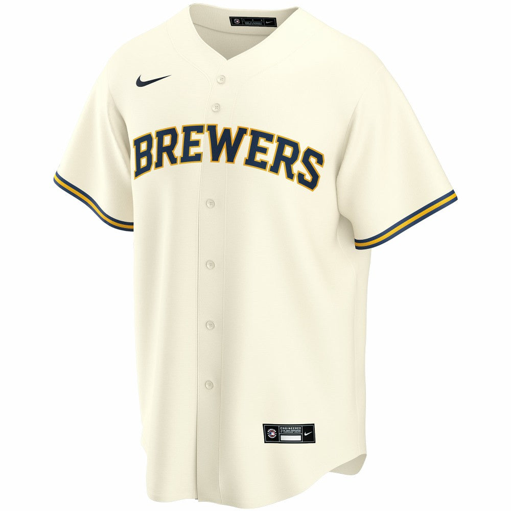Milwaukee Brewers Nike Home Replica Custom Jersey - Cream - Nike Sale